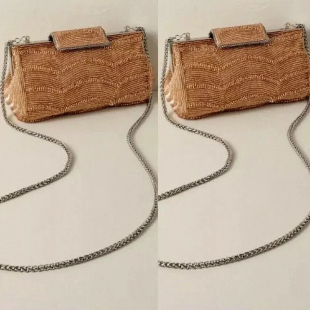 Anthropologie BHLDN Adrianna Papell Nanette Beaded Clutch NWT
